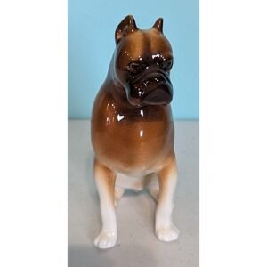 Royal Dux Boxer Dog 6" Figurine Vintage Stamped